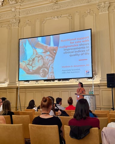 Madison Amundson presenting her research at a conference